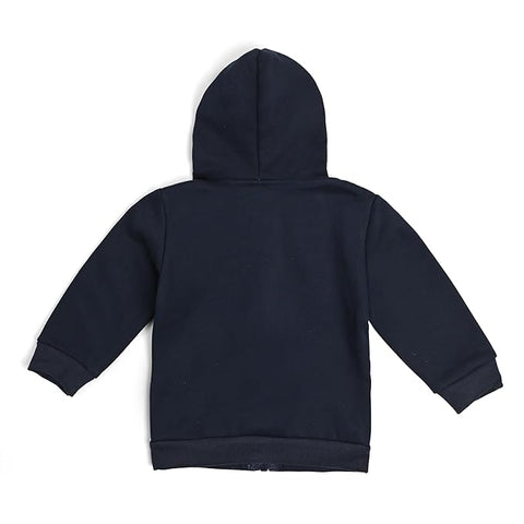 Kid's Winter Warm Fleece Colorful Bear Print Front Open Zipper Hoodie Sweatshirt
