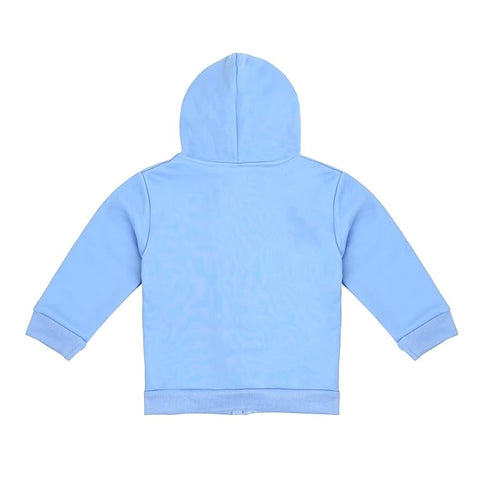 Kid's Winter Warm Fleece Colorful Bear Print Front Open Zipper Hoodie Sweatshirt