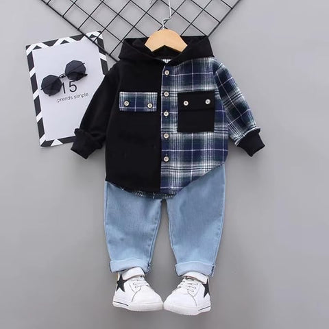 Kids Full Sleeve Shirt Jeans Pant Party Dress for Boys