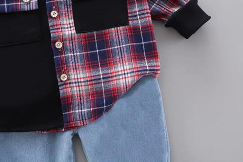 Kids Full Sleeve Shirt Jeans Pant Party Dress for Boys