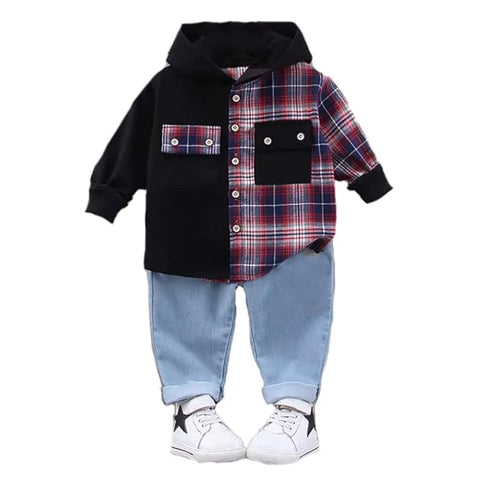 Kids Full Sleeve Shirt Jeans Pant Party Dress for Boys
