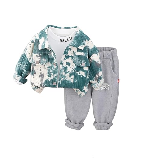 Boys T-shirt, Jogger & Denim Jacket 3-Piece Set