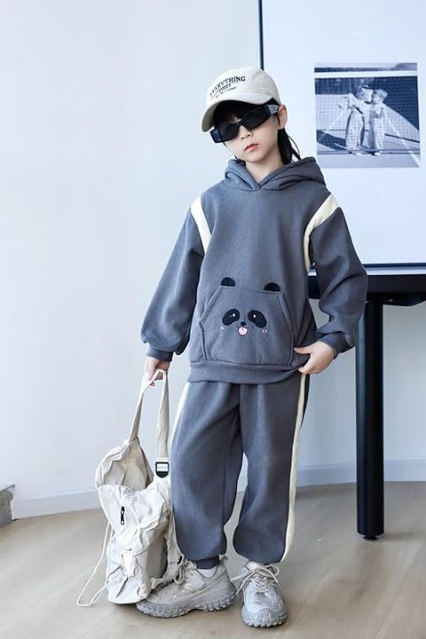Kids Panda Hoodie Winter Set