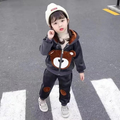 Kids 2-Piece Bear Hooded Winter Set