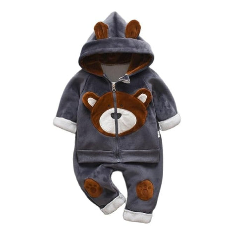Kids 2-Piece Bear Hooded Winter Set