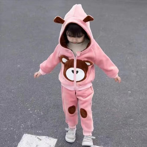 Kids 2-Piece Bear Hooded Winter Set