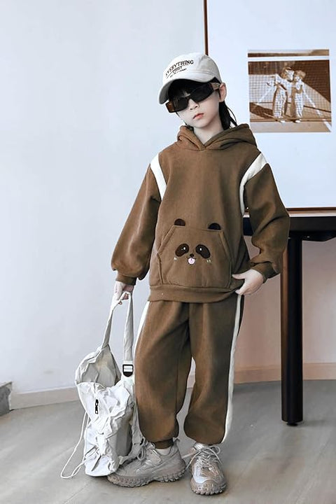 Kids Panda Hoodie Winter Set
