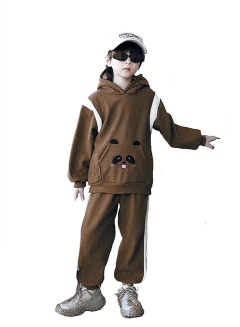 Kids Panda Hoodie Winter Set
