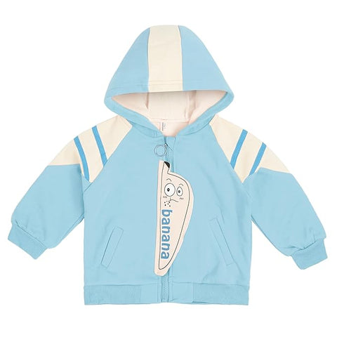 Kid's Winter Warm Fleece Front Open Zipper Hoodie Sweatshirt Jacket