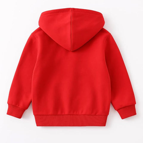 Kid's Winter Warm Fleece Front Open Zipper Hoodie Sweatshirt Jacket