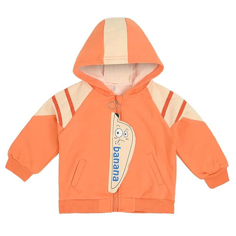 Kid's Winter Warm Fleece Front Open Zipper Hoodie Sweatshirt Jacket