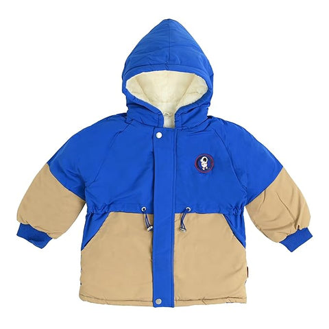 Space Astronaut Kid's Quilted Winter Warm Hood Jacket Coat Bomber Puffer Jacket with LED light Astronaut Patch