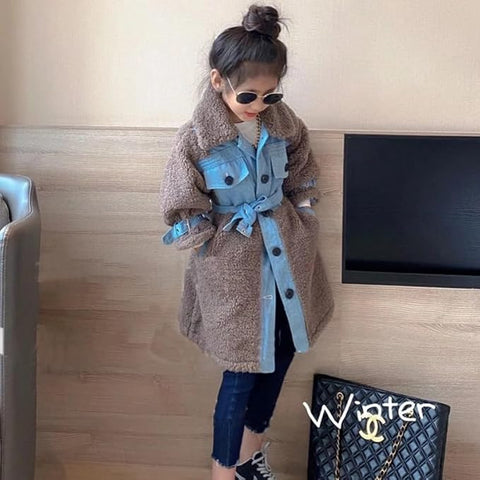 Warm Fur Woolen Winter Party Long Overcoat Jacket