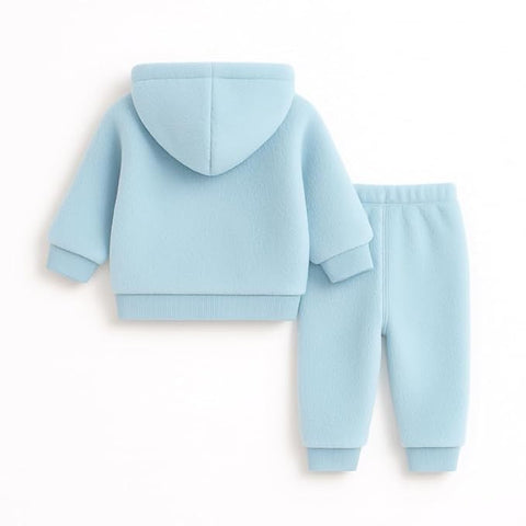 Kid's Smiling Star Warm Fleece Pullover Sweatshirt Hoodie  and Jogger Set