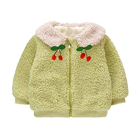 Girl's Winter Warm Zipper Fur Jacket Coat Party Outerwear
