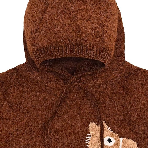 Solid Wool Kid's Full Sleeve Warm Winter Sweater Hoodie Sweatshirt Pullover