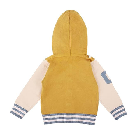 Kid's Jungle Animal Warm Wool Knitted Front Open Hoodie Sweater Cardigan