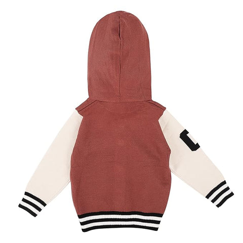 Kid's Jungle Animal Warm Wool Knitted Front Open Hoodie Sweater Cardigan