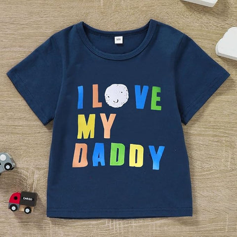 I Love My daddy Printed T-Shirt & Shorts Set