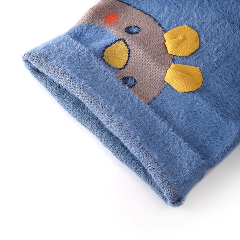 Kid's Cartoon Soft Fur Woollen Winter Pullover Sweater