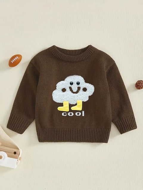 Kid's Cartoon Soft Fur Woollen Winter Pullover Sweater