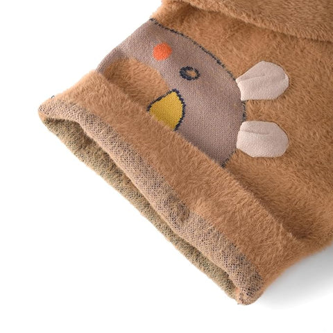 Kid's Cartoon Soft Fur Woollen Winter Pullover Sweater