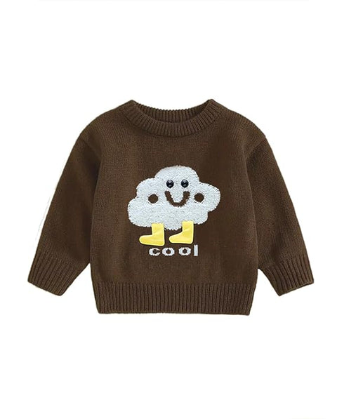 Kid's Cartoon Soft Fur Woollen Winter Pullover Sweater