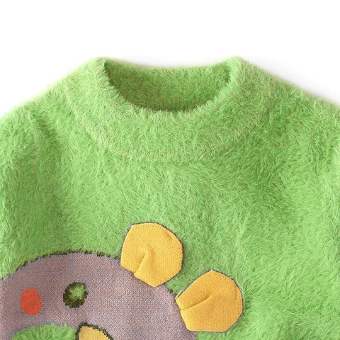 Kid's Cartoon Soft Fur Woollen Winter Pullover Sweater