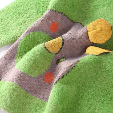 Kid's Cartoon Soft Fur Woollen Winter Pullover Sweater