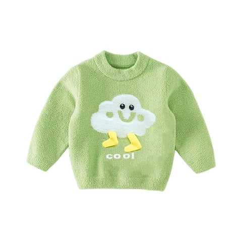 Kid's Cartoon Soft Fur Woollen Winter Pullover Sweater