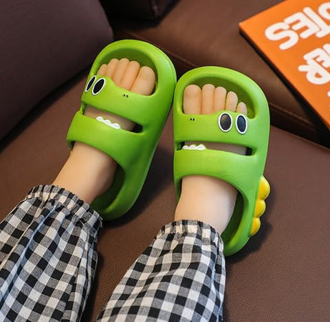 Cute Froggy Cartoon Kids Open Toe Slip on Clogs Sandal Slipper Slide