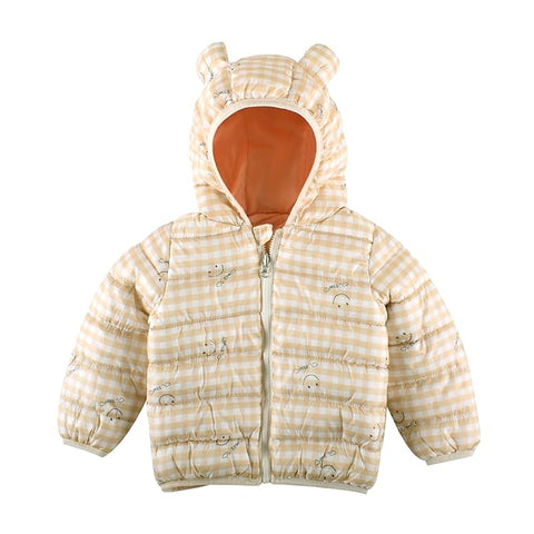 Kid's Cartoon Print Reversible Winter Puffer Jacket For Boys & Girls