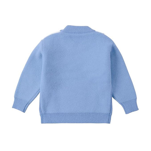 Kid's Cartoon Face Knitted Soft Fur Woollen Winter Pullover Sweater