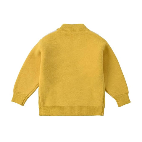 Kid's Cartoon Face Knitted Soft Fur Woollen Winter Pullover Sweater