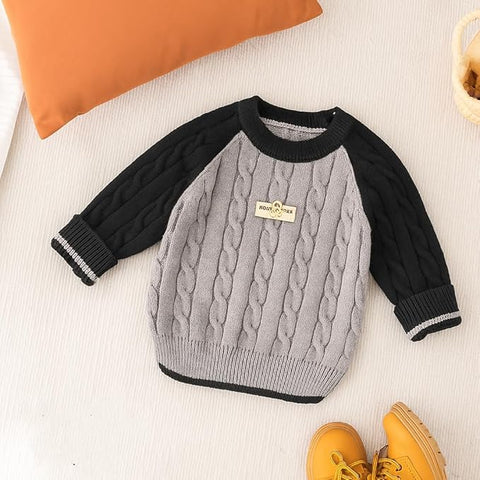 Boy's Classy Stripe Full Sleeve Warm Woollen Pullover Sweater