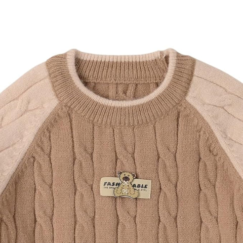 Boy's Classy Stripe Full Sleeve Warm Woollen Pullover Sweater