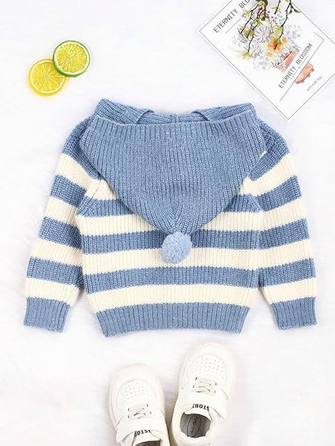 Kid's Full Sleeve Elephant Design Flat Knit Winter Woollen Sweater