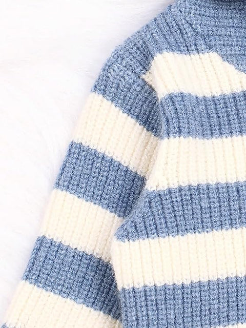 Kid's Full Sleeve Elephant Design Flat Knit Winter Woollen Sweater