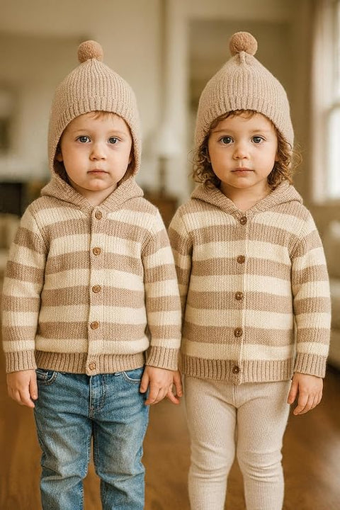 Kid's Full Sleeve Elephant Design Flat Knit Winter Woollen Sweater