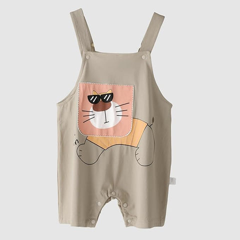 Kids Lion Dungaree Shorts with T-shirt