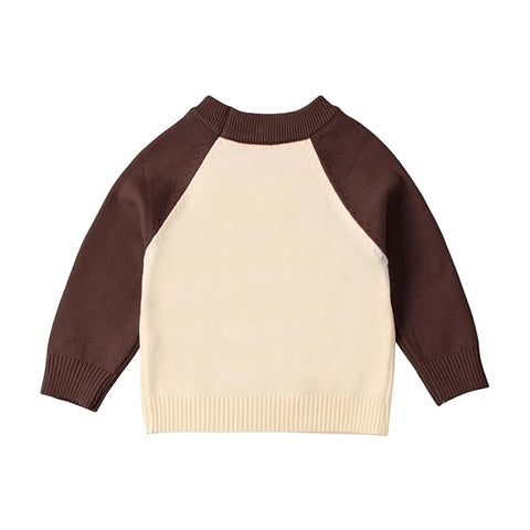 Kid's 3D Dog Print Flat Knit Woolen Sweater Pullover
