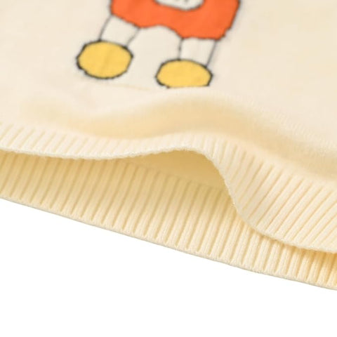 Kid's 3D Dog Print Flat Knit Woolen Sweater Pullover