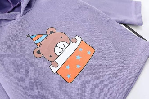 Birthday Special Kid's 3 Piece Full Sleeve Hooded T-shirt with Zip Up Jacket and Jeans Pants