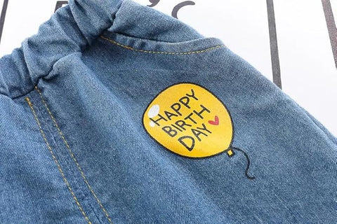 Birthday Special Kid's 3 Piece Full Sleeve Hooded T-shirt with Zip Up Jacket and Jeans Pants
