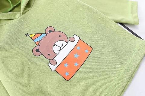 Birthday Special Kid's 3 Piece Full Sleeve Hooded T-shirt with Zip Up Jacket and Jeans Pants