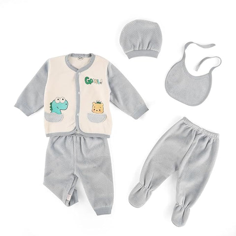 Newborn Soft Warm Winter 5 Piece Gift Set for Baby Boy & Girl