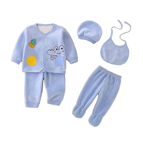 Newborn Soft Warm Winter Little Dinosaur 5 Piece Gift Set for Baby Boy & Girl