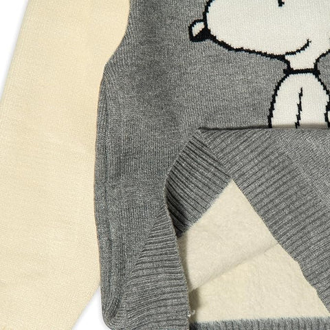 Kid's Full Sleeve Turtleneck Warm Wool Party Sweater Pullover Hi Neck with Cartoon Patch