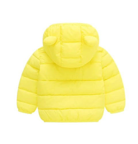 Kids Cartoon LED Light Patch Shiny Sparkling Quilted Winter Kid's Warm Hood Puffer Bomber Jacket for Infant Toddler Boys & Girls