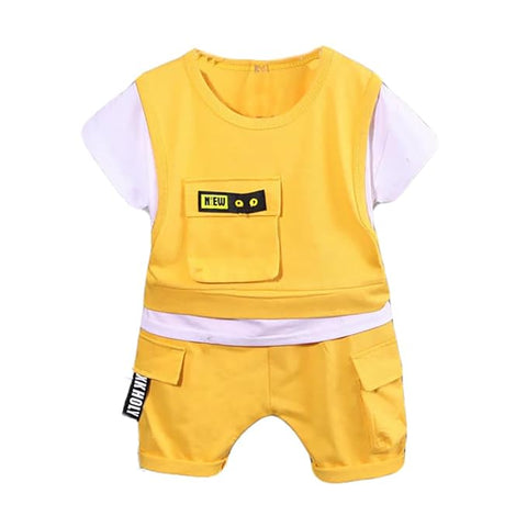 Half Sleeve Cotton T-Shirt and Shorts Smart Casual Clothing Set for Boys